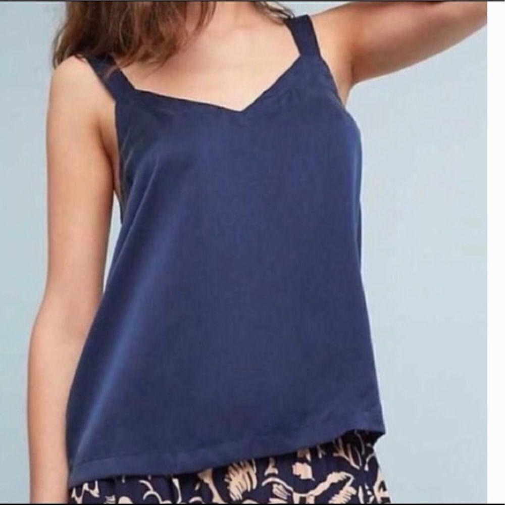 NWOT Anthropologie ‘Floreat’ 100% Navy Blu… - Picture 1 of 9
